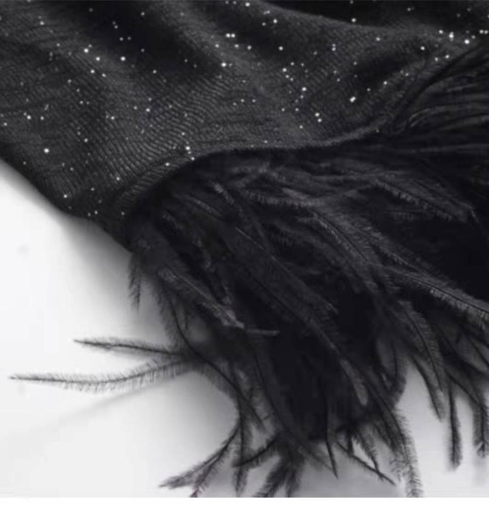 Feather1 Meter Multicolor Ostrich Feathers Trimming Ribbon 8-10cm Natural Feathers for Dress Clothing Dress Decoration Sewing Crafts