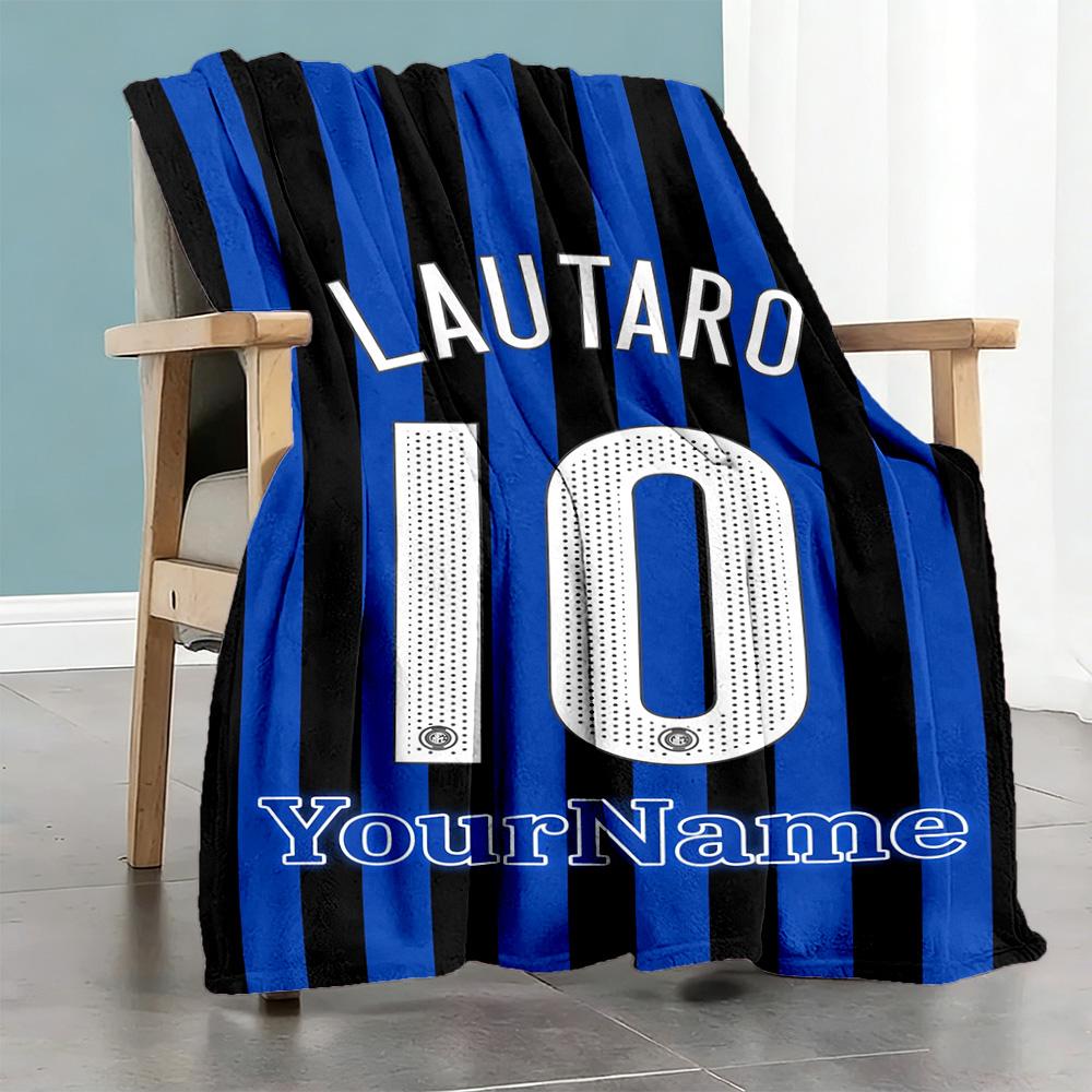 Inter Milan Customize Your Name Blanket Cozy Personalized Blanket Comfortable for Office Chair Office Chair Picnics Four Seasons Universal
