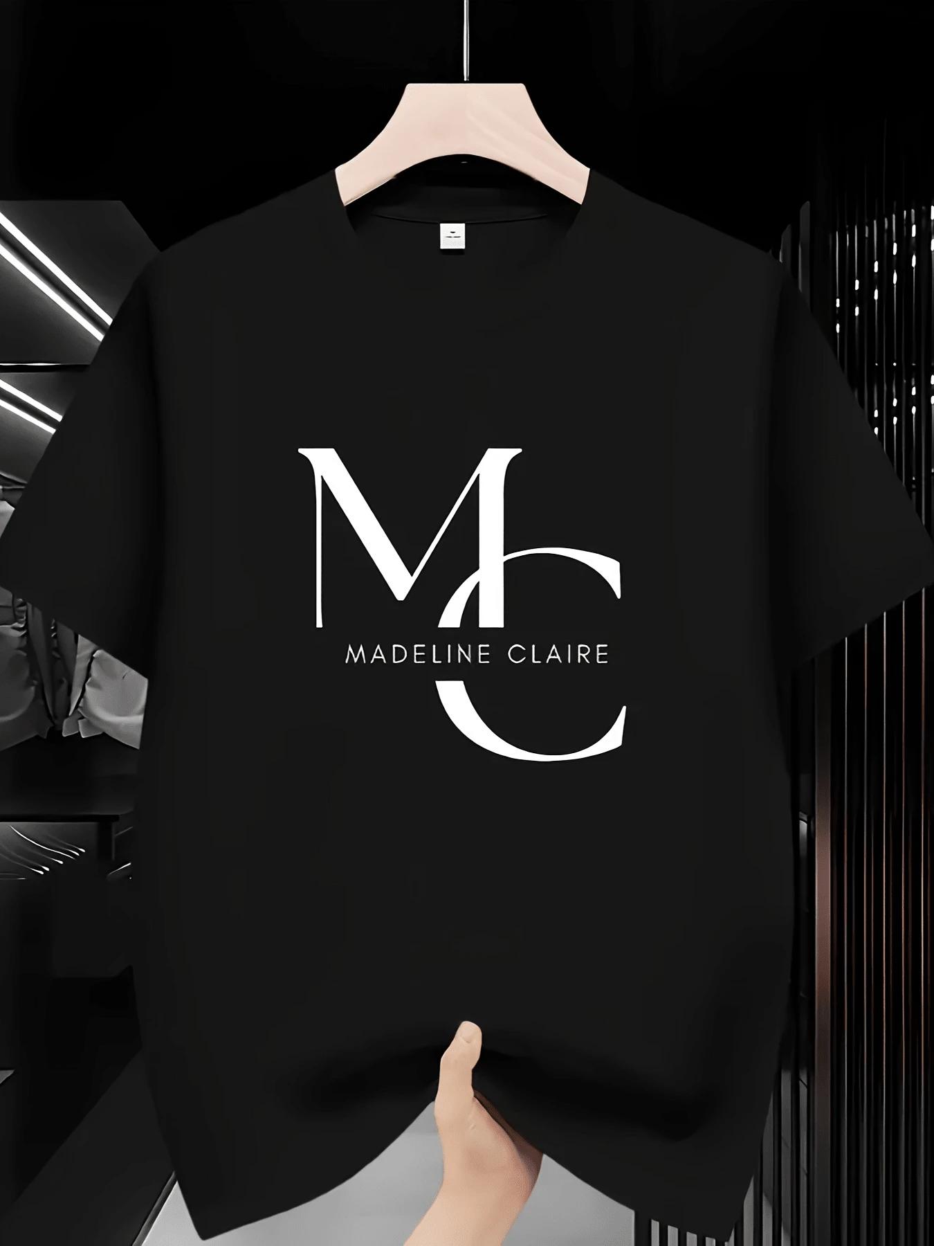 

Large Intertwined MC Letters With Sleek Modern Font Representing Minimalism And Confidence Printed Boldly On Front Unisex T-Shirt M