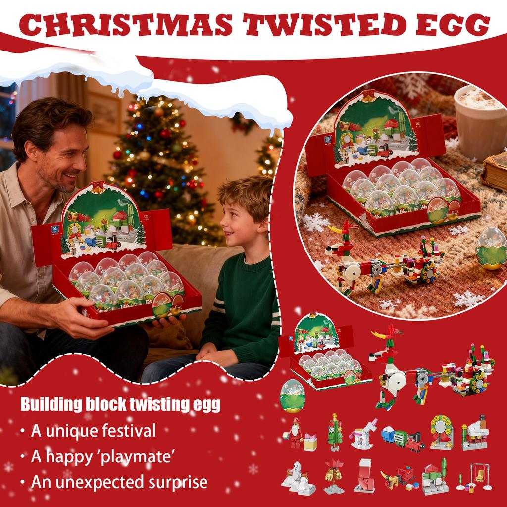 Christmas Building Block GashaponToy BlindBox, Small ParticleBuilding Block Egg Assembly, Children'S Kindergarten School Gift, Small Gift