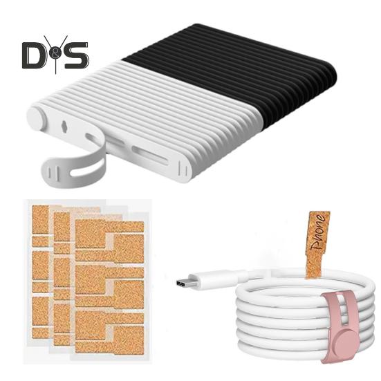 38 stk/sett Silikonkabelbånd Skrivbar etikettmerke Øretelefon Telefon Strømledning Buntstropp Gjenbrukbar Elastisk ledningshåndtering Organizer Wrap