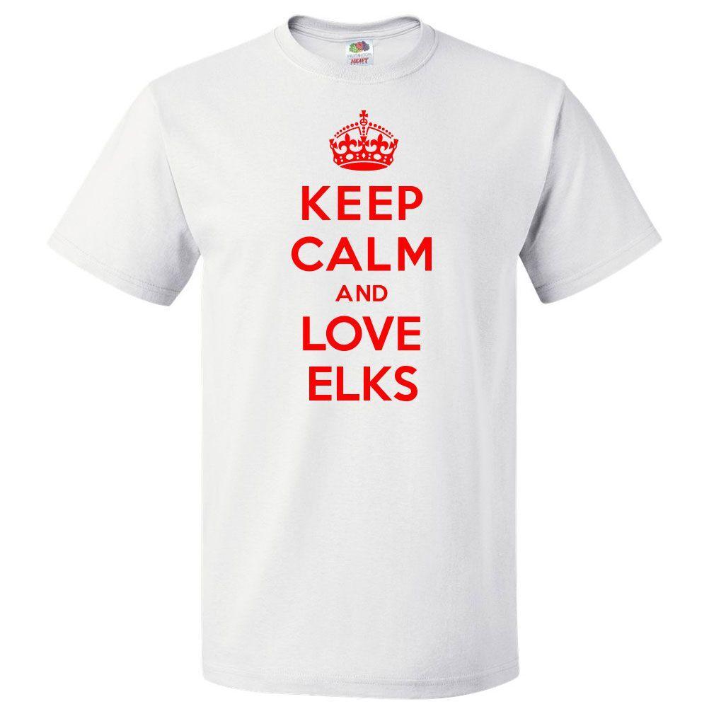 Keep Calm and Love Elks T shirt Funny TeeSe abre en una nueva ventana o pestaña S