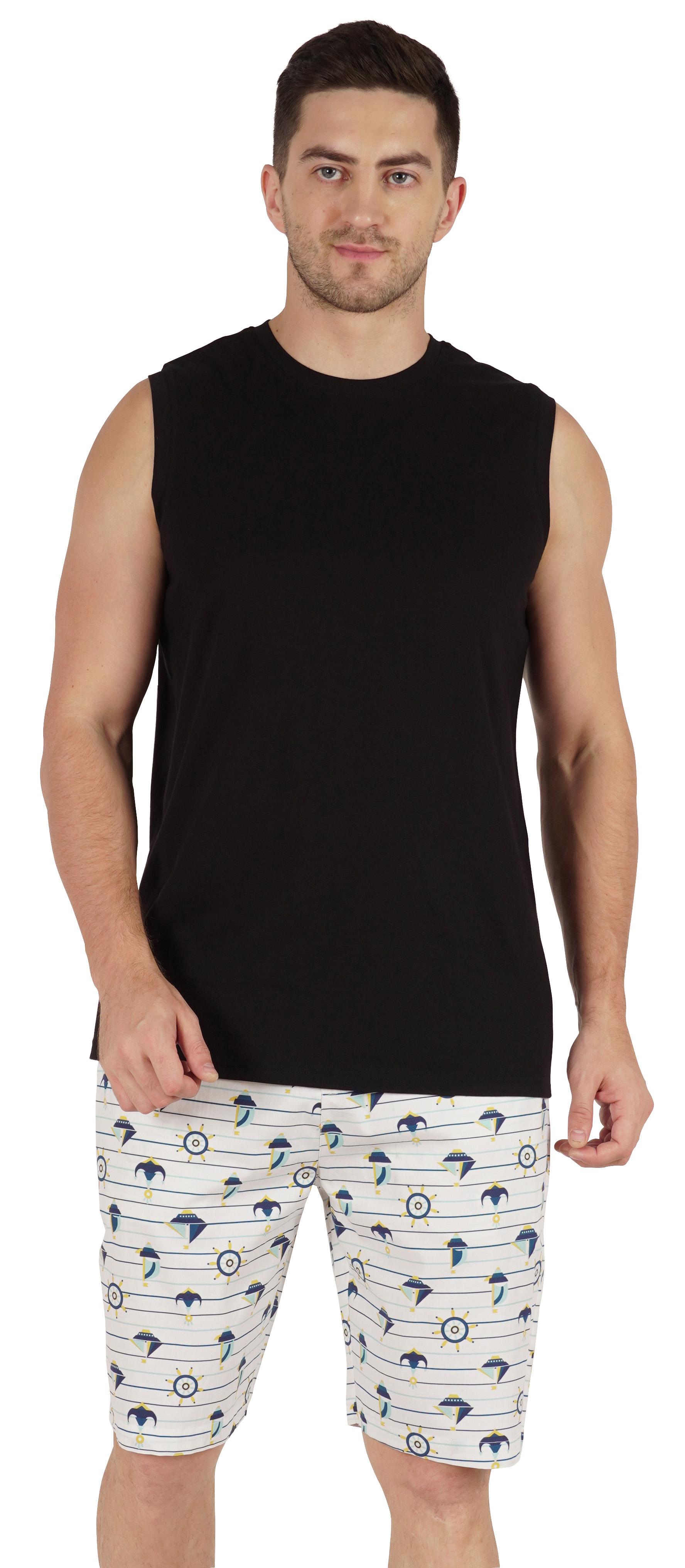 

Inkmeso Чоловічі шорти з принтом на еластичній талії Loungewear W Pockets Cotton Resort XX-Large білий