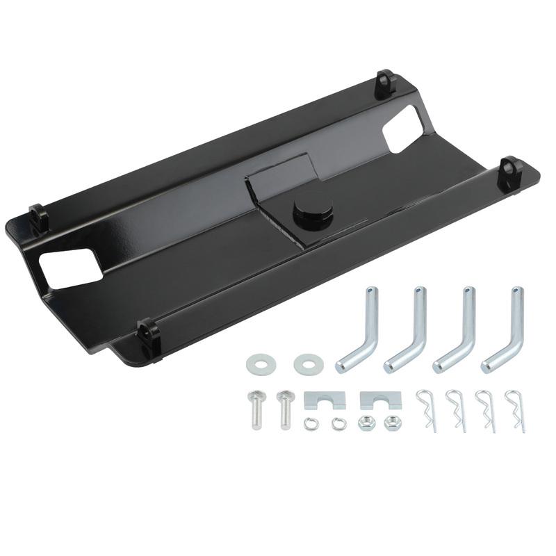 Towing Gooseneck Trailer Hitch Ball Plate for Standard 5th Wheel Rails Black