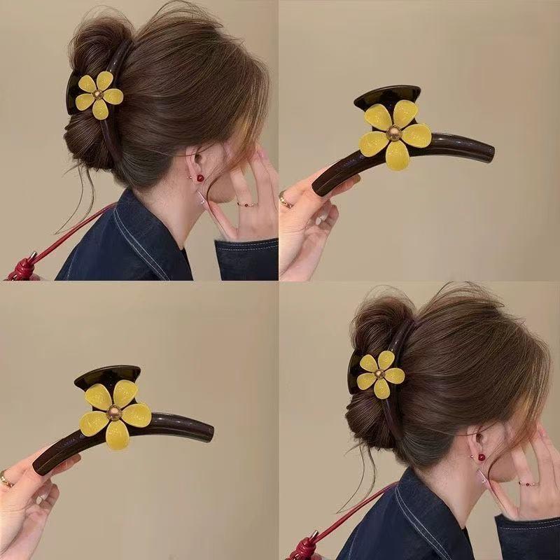 Koreanischer Eleganter Kürbisbogen Polka Dot Haarspange - Groß, Cremige Texturierte Hochsteckfrisur-Accessoire