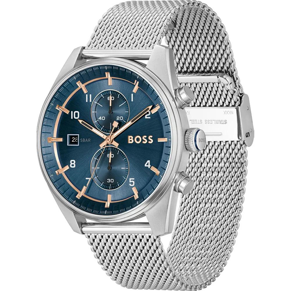 BOSS Skytraveller Blue Stainless Steel Silver Men's Quartz Watch 1514149