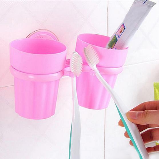 2X Blatt Zahnbürstenhalter Zahnbürste Wand Halter Saugnapf Plastik Schutzkapp~~~