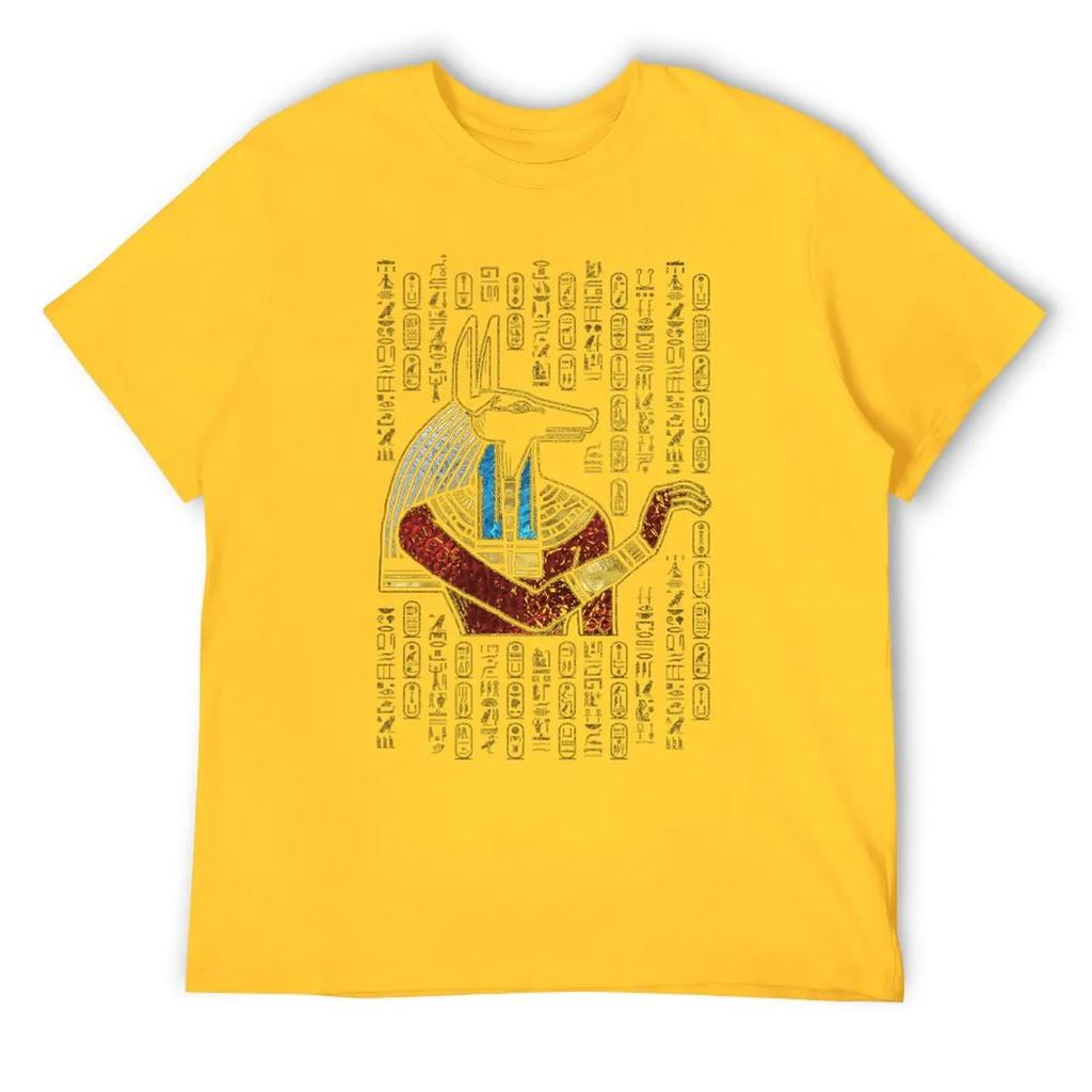 Egyptian Anubis Ornament Classic For Sale T-shirts Funny Graphic T-shirt Crewneck Motion  Nerd Leisure Eur Size