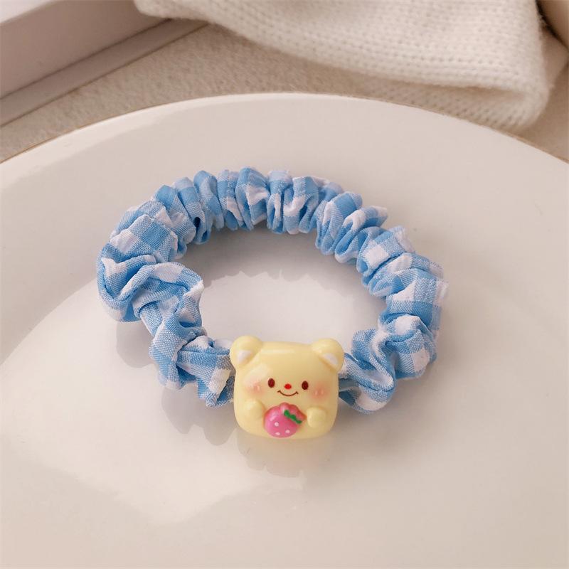 3 Stück Cremiger Bär Dickdarm Haargummi Haaraccessoire Mädchen Herz Süßes Haarband Student Hochelastisches Pferdeschwanz-Gummiband