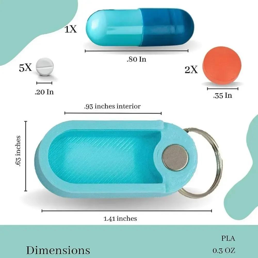 Plastic Pills Cases Keychain Storage Box Organizer Keychain Pill Holder Daily Moistureproof Daily Medication Storage Camping