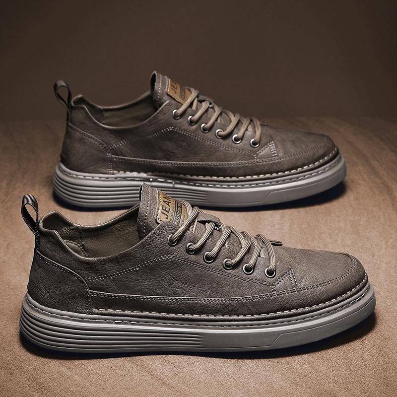 

Leather men s shoes 2025 new low-top board shoes flat-soled trendy shoes men s business leisure soft-soled leather shoes are comfortable and versatile 39