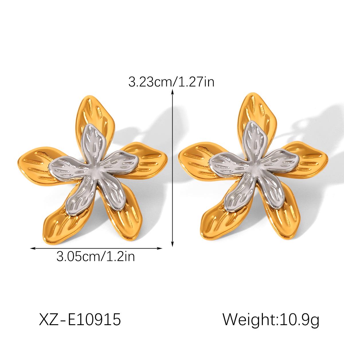 

Ins Style Petal Stud Earrings: Gold & Silver High-End 18K Plated Stainless Steel Jewelry for Women
