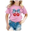 Fruit Cherry Print New Childrens Clothing  Style Childrens Shortsleeved Tshirt  Printed Round Neck Burst Girls Tshirt