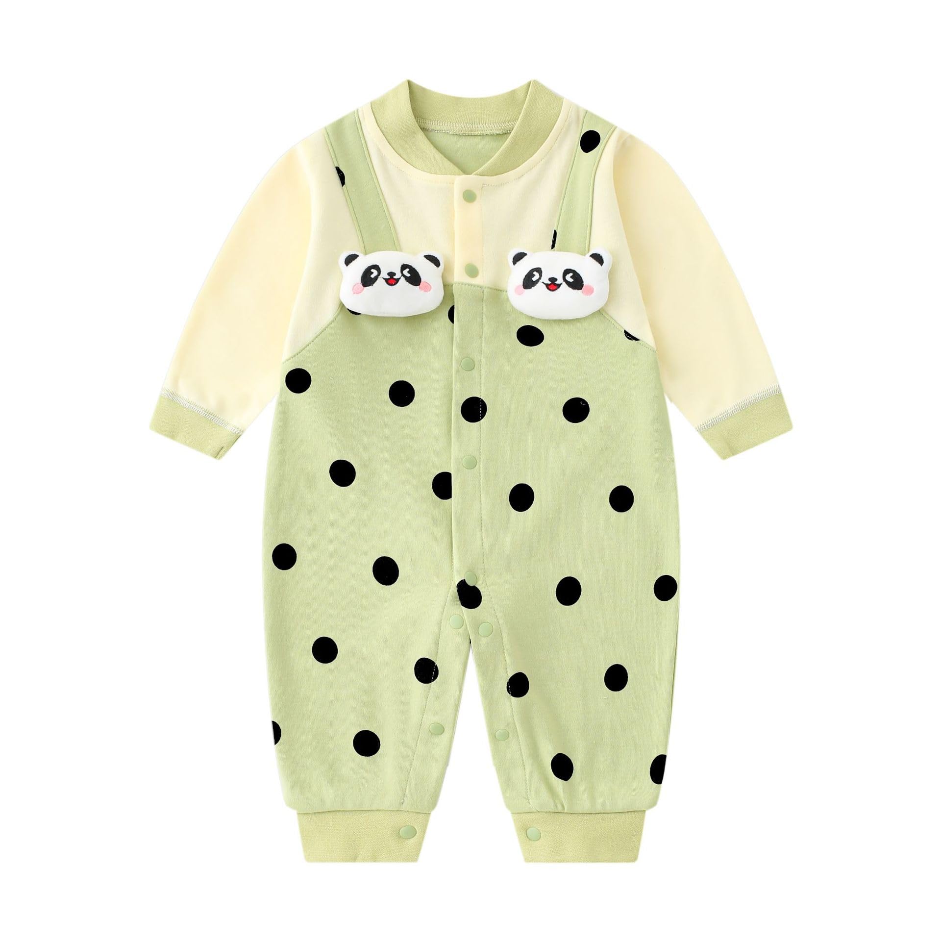 

YIN OON Baby Boys and Long Sleeve Romper Open Baby Soft Outing Outing Cute Animal Panda Size 80 Clothes, Girls, Coverall, Front, Cotton, Underwear,
