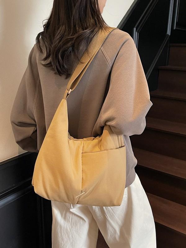 Lazy Style Large Capacity Tote Bag With Vintage Design For Daily Use