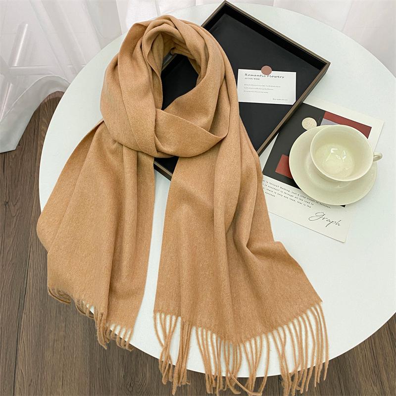 Fashion Solid Color  Women Scarf Winter Hijabs Tessale Tassels Long Lady Shawls Cashmere Like Pashmina Hijabs Scarves Wraps