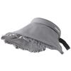 Women'S Uv Protection Empty Top Sun Hat Fashion Ruffle Edge Headband Shell Hat Outdoor Sun Protection Travel