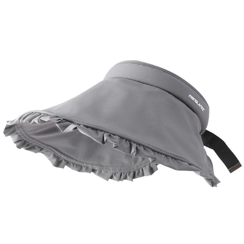 Women'S Uv Protection Empty Top Sun Hat Fashion Ruffle Edge Headband Shell Hat Outdoor Sun Protection Travel