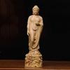 Solid Wood Carving Amitabha Buddha Figurine Room Decor Statue Sculpture Art Crafts Ornament Buddhist Supply Home Decoration