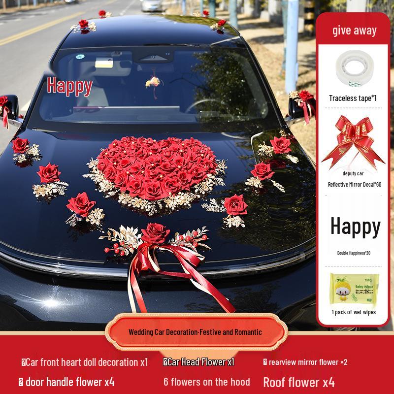 Dragon-Themed Chinese Style Wedding Car Decoration Set