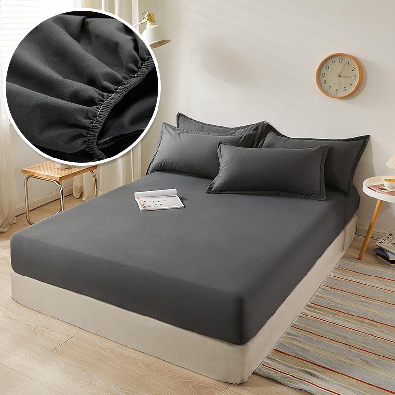 Cotton Fitted Sheet With Elastic Bands Non Slip Adjustable Mattress Covers For Single Double King Queen Bed Cover 140/160/200CM