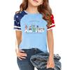 Kids Independence Day Graphic T Shirt Short Sleeve Crew Neck Casual Tee Patriotic Print Lightweight Soft Fabric
