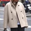 Women's Casual Loose Fit Color Long Sleeve Button Down Jacket with Lapel Collar for Daily Wear