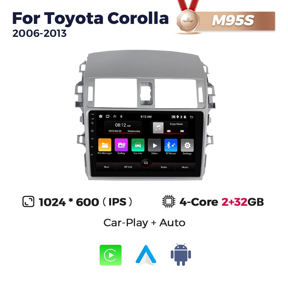 Navifly 8-Core 8+256GB Android Car Radio Multimedia Player For Toyota Corolla 2006-2013 GPS Stereo Wireless Carplay Auto DSP RDS