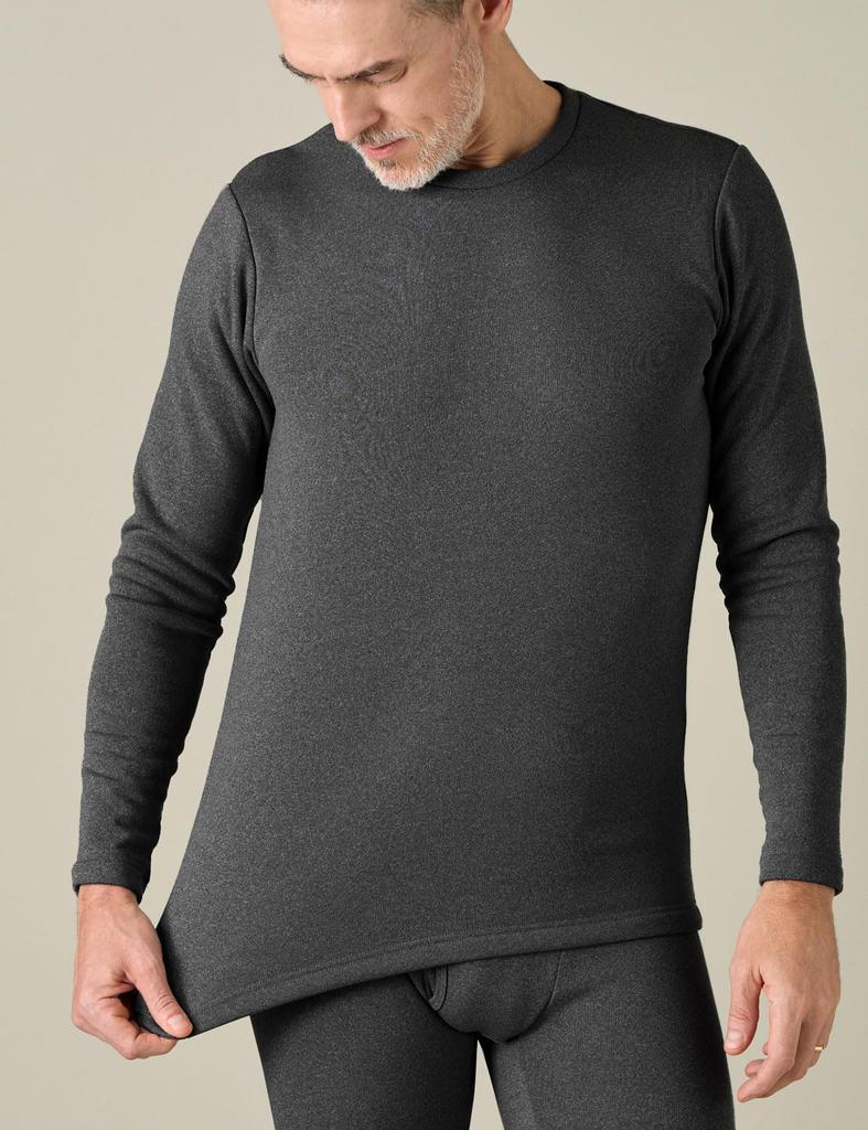Warm Cold Weather Warm Long Sleeve Inner Shirt Dark Gray Thick 1 Piece Size (Lapasa) Innerwear, Underwear, Fleece-Lined, [2. (2) (Extra Shirt, Only),