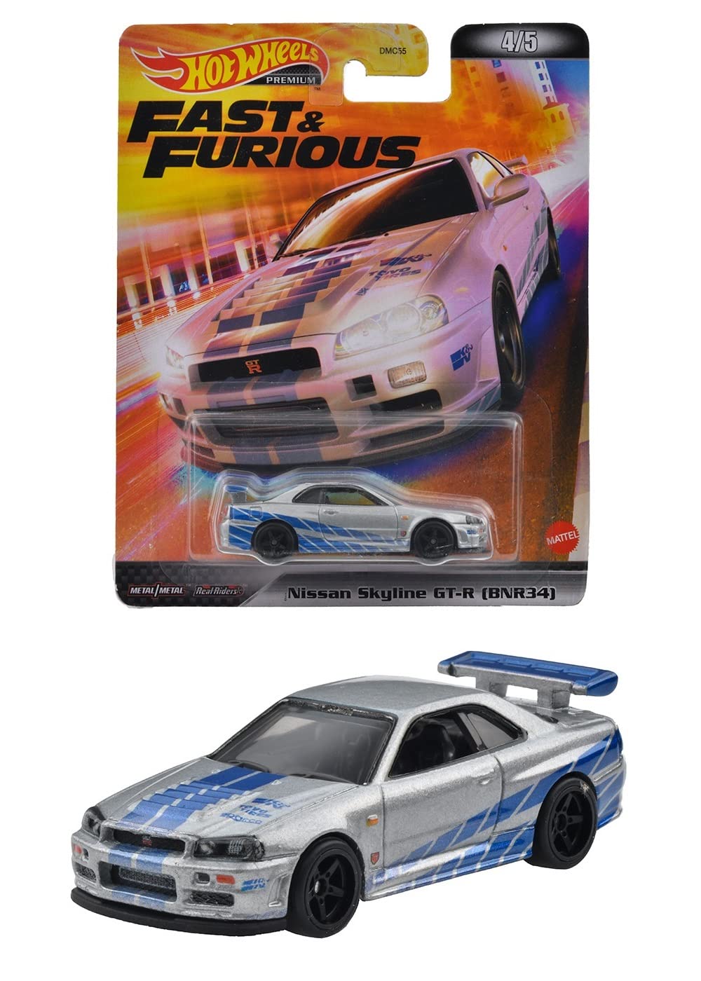 

Hot Wheels Retro Entertainment Fast Furious Nissan Skyline 2000-х годов и HCP28 Silver & GT-R (БНР34) [3 вверх]
