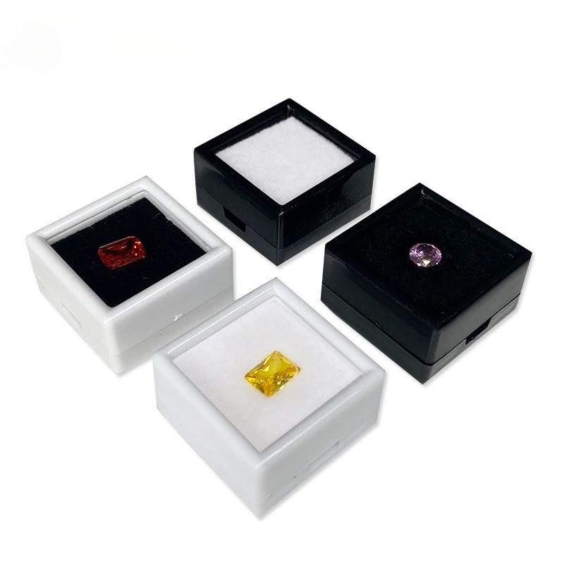 1Pc Acrylic Transparent Jewelry Display Box With Foam Pad Bare Stone Gem Diamond Storage Container Case Jewelry Packaging Box