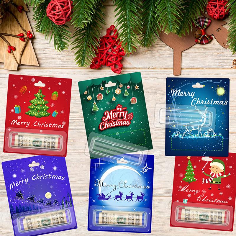 12 Piezas Soporte para Dinero de Navidad Para Efectivo Tarjetas de Navidad Divertidas Adornos Con Cubierta Para Decoraciones Navideñas Regalo en Efectivo