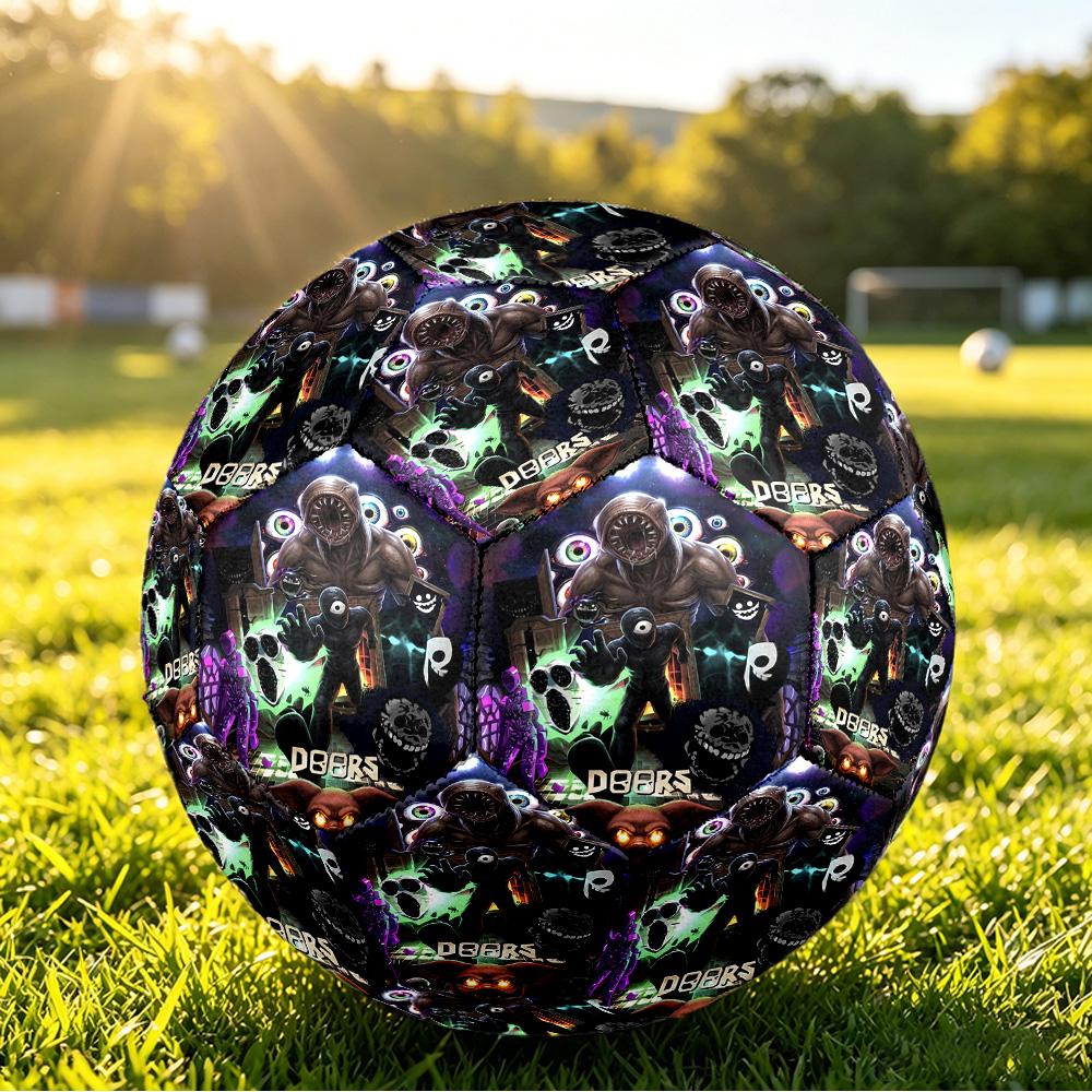 Size 5 Football Doors Pattern, Wear‑Resistant Soccer Ball for Match Training Daily Sports Play