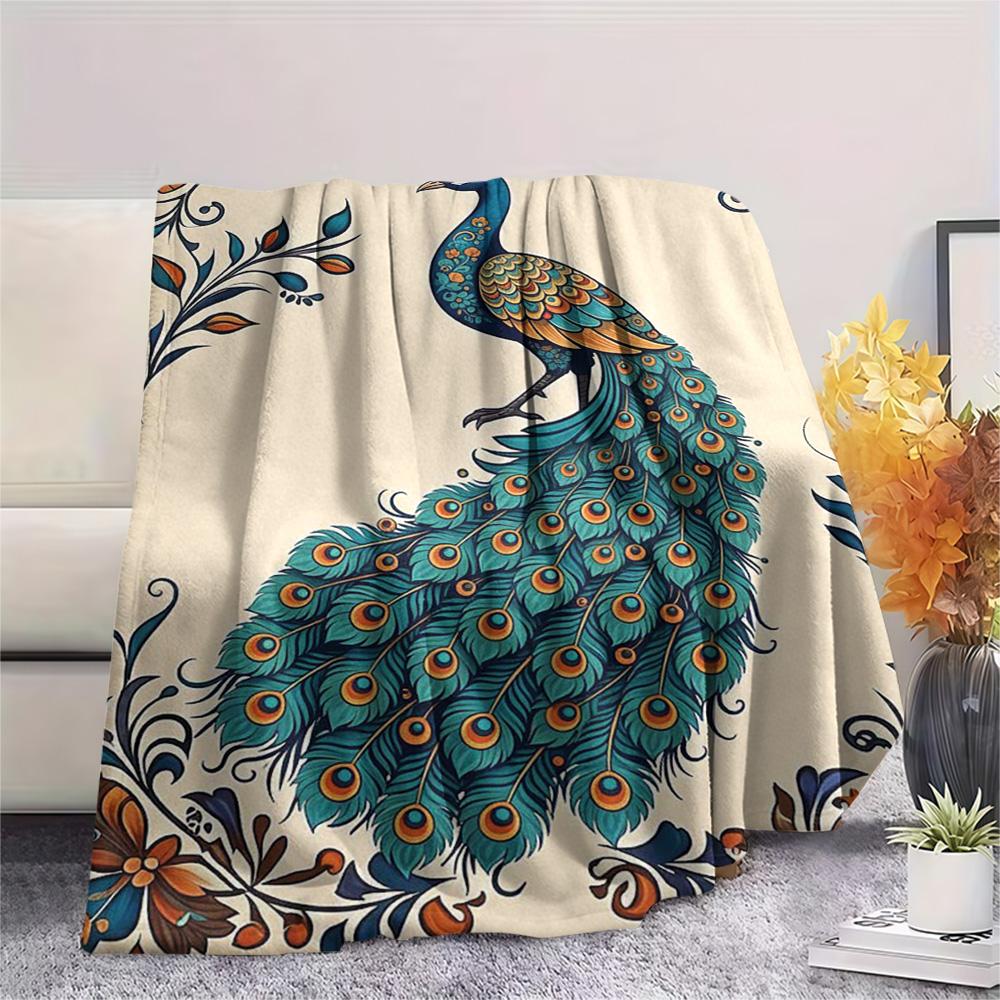 1PC Retro animals Print Flannel Blanket, High quality Comfortable for All Seasons, Home Decor, Warmth and Comfort