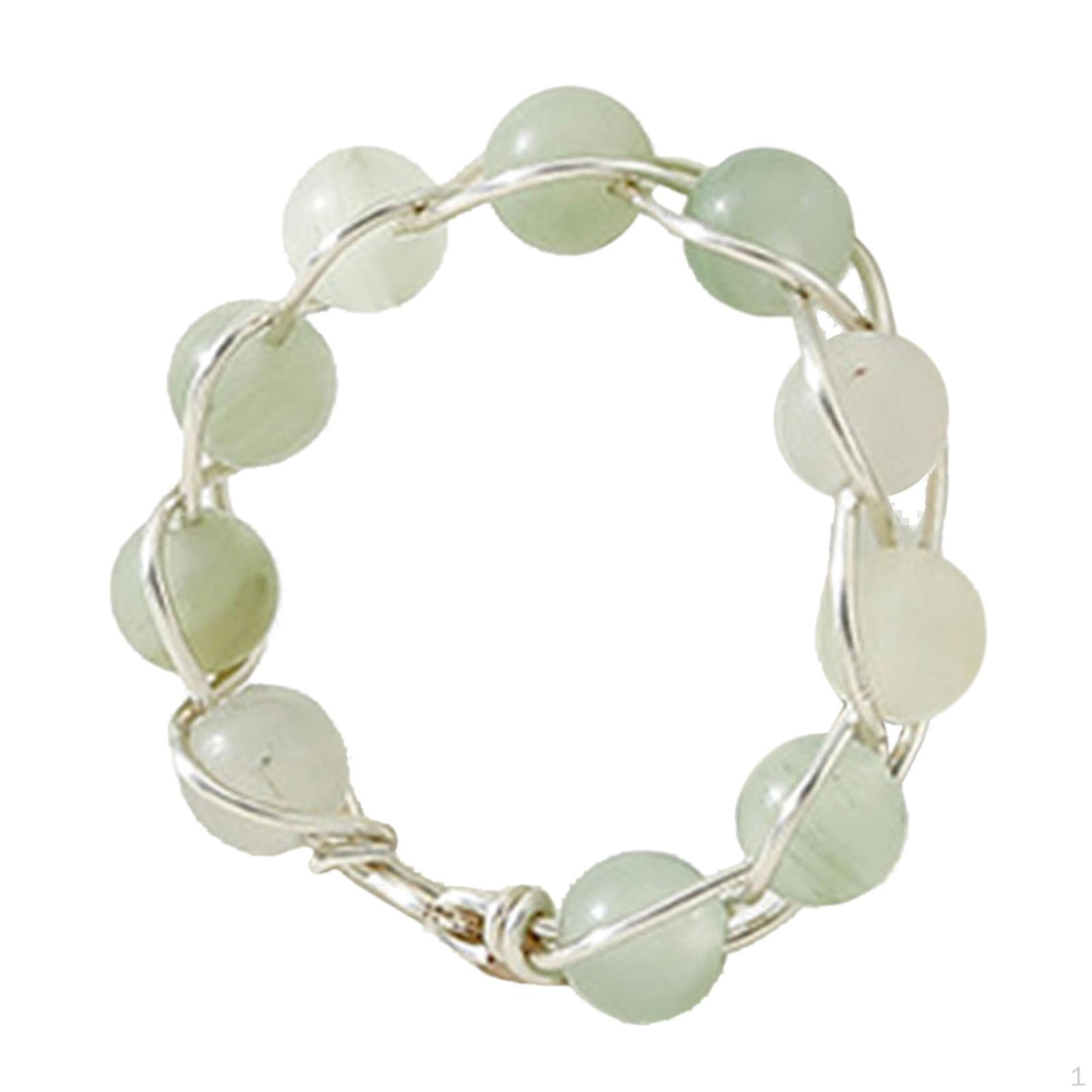 

Beaded Copper Wrapped , Jewelry Braided Simplicity for Beach Women зелений