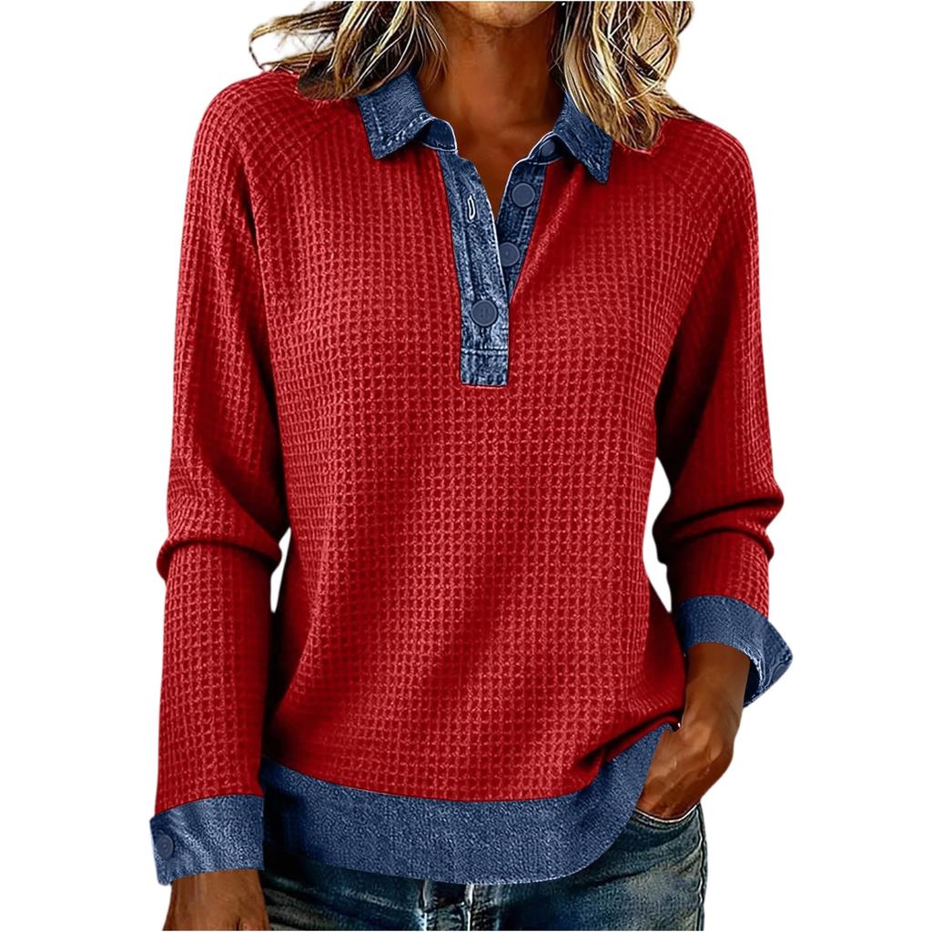 Women's Solid Color Long Sleeved Fashionable Women's Casual Top
