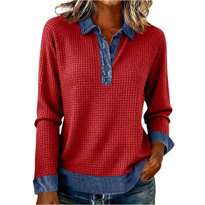 Dames Kleur Lange Mouwen Modieuze Dames Casual Top