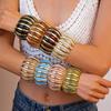 Wide Exaggerated Bracelet Elastic Rope Bead Wide Chunky Bangles Acrylic Bangle  Decoration