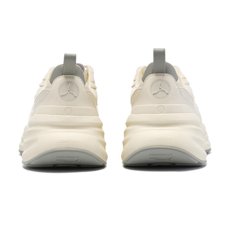 Li-Ning 1990 Classic Series Fashion Fit Shock Absorption Wear-Resistant Low-Top Casual Running Shoes Men Sneakers Light-Antique-Yellow ALJU025-1