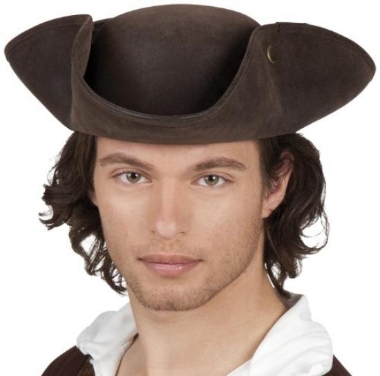 brown faux leather charles hat at 