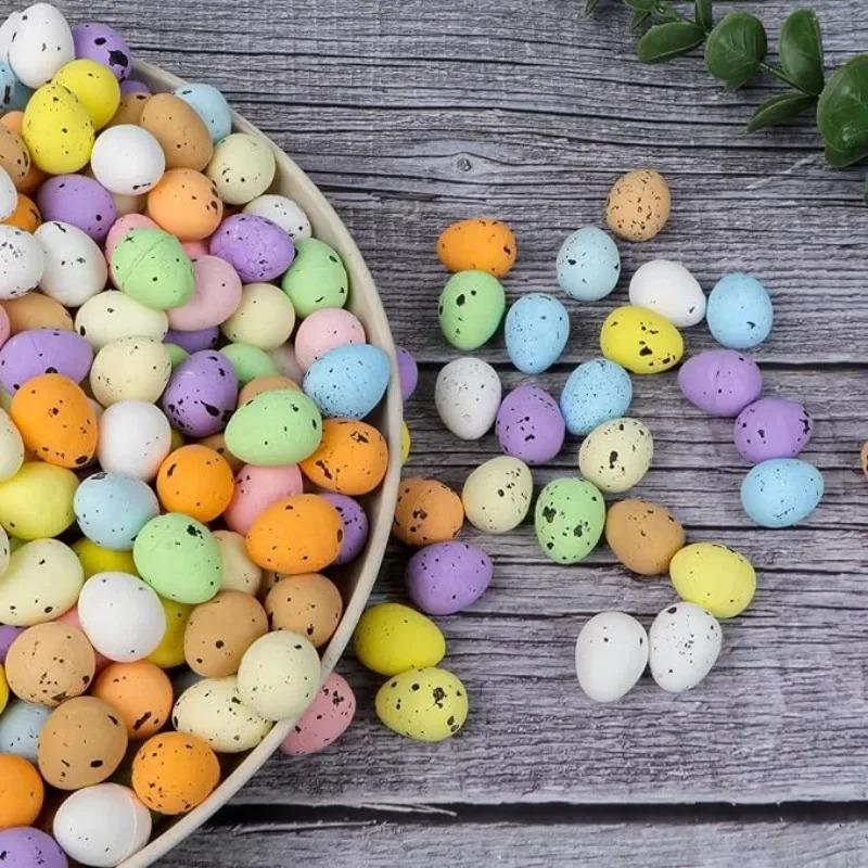 50-500PCS Easter Mini Colored Eggs Realistic Speckled Dove Eggs Desktop Ornaments Landscape Arrangement Wreath DIY Accessories