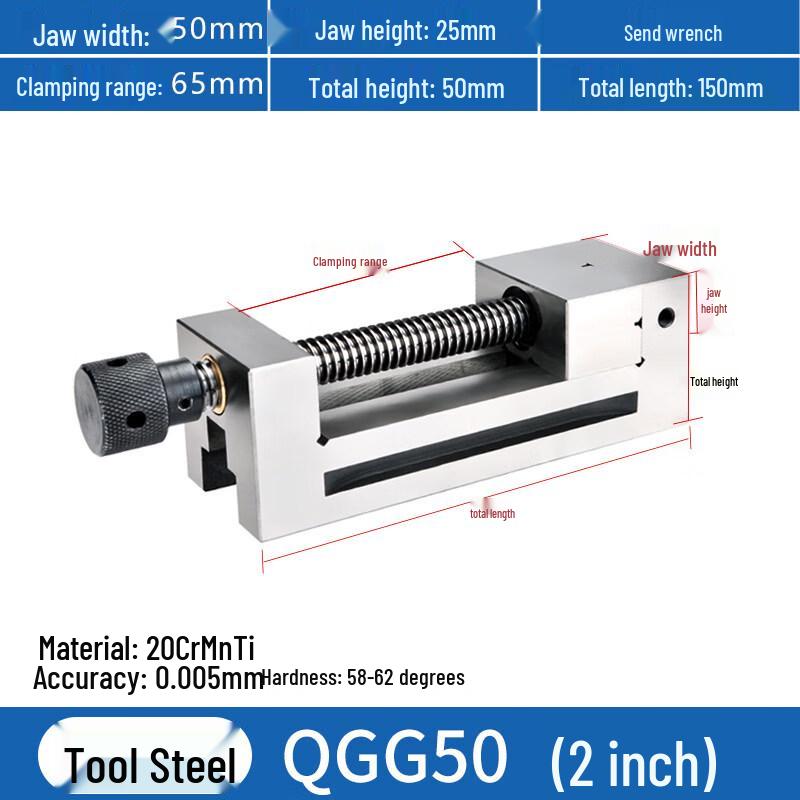 

Yunduo 2-inch High-Precision Tool Steel Manual Flat-Jaw Vice