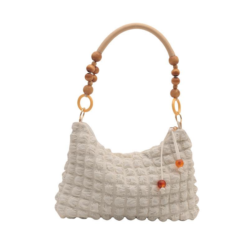 Ситцевая простая темпераментная нежная складчатая сумка под мышкой женская 2025 лето новая на плечо через плечо маленькая квадратная сумка