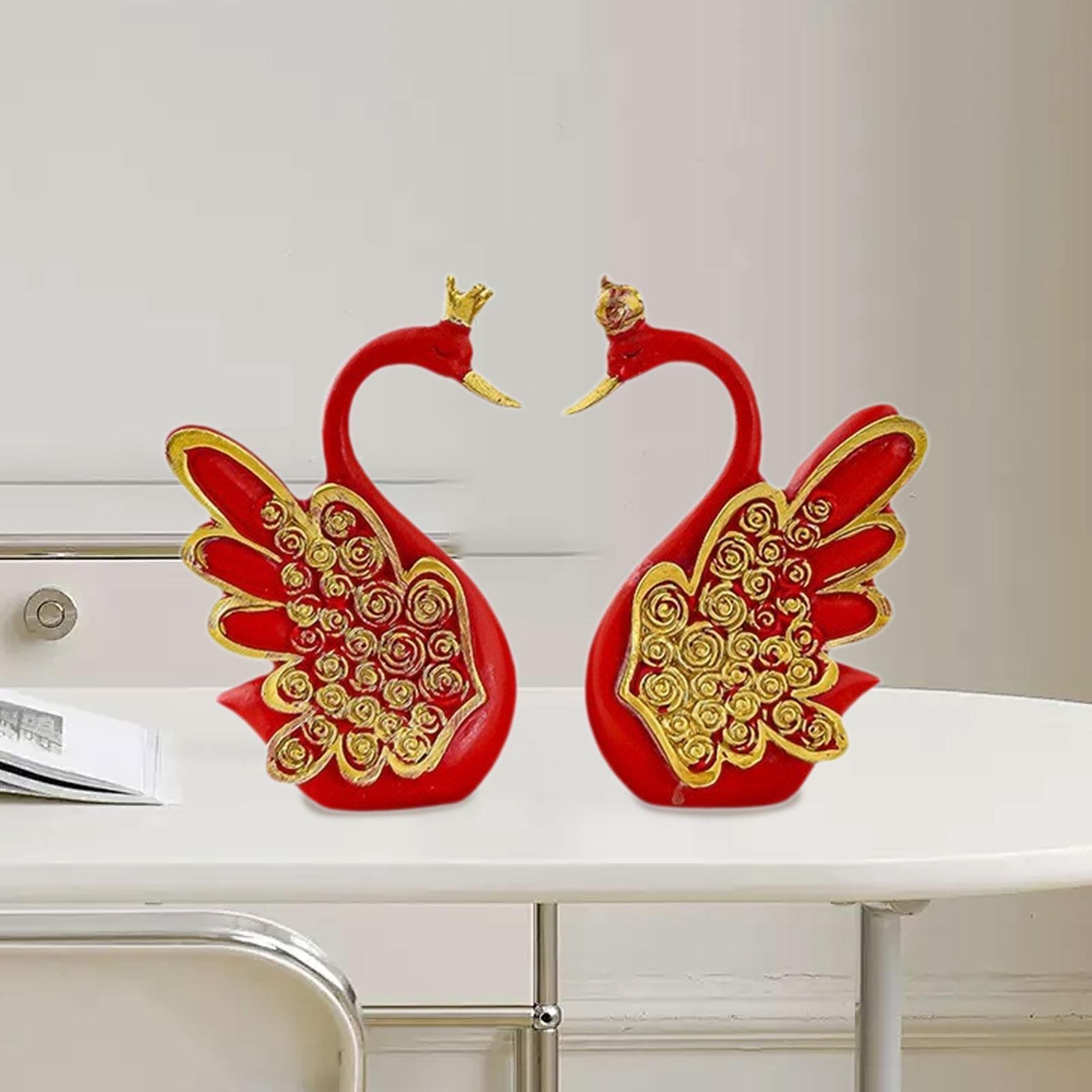 2 шт. Статуи лебедей Фигурки лебедей Центральный элемент стола Коллекция Настольный