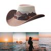 Adult Unisex Cowboy Hat for Travel Outdoor Summer Sun Hat Soft Breathable Mesh Cowgirl Hat Women Men Beach Cap Headwear