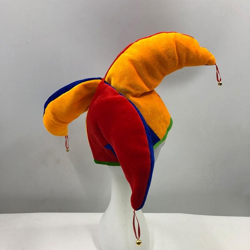 Clown Costume Hat Rainbow Color Halloween Props Cosplay Party Accessories Christmas Carnival Party Costume for Teenagers