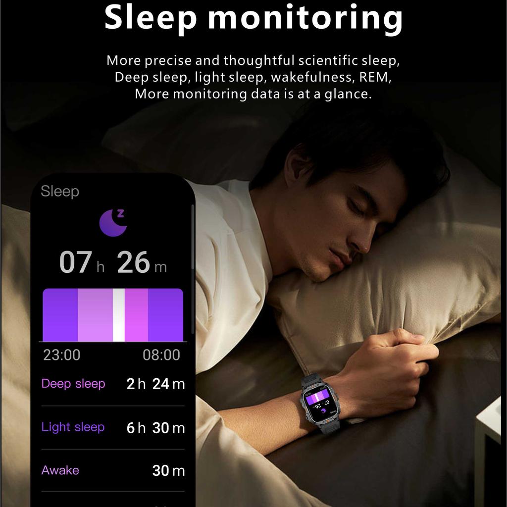 2025 New Military Grade Smart Watches Men 1.96" AMOLED 5ATM Waterproof Sports FitnessTracker BT Call Smartwatches Women For IOS