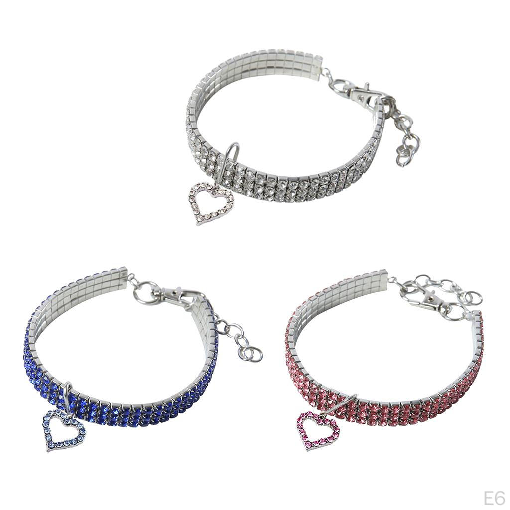 Chain Necklace Dogs Collar Rhinestone S/M/L