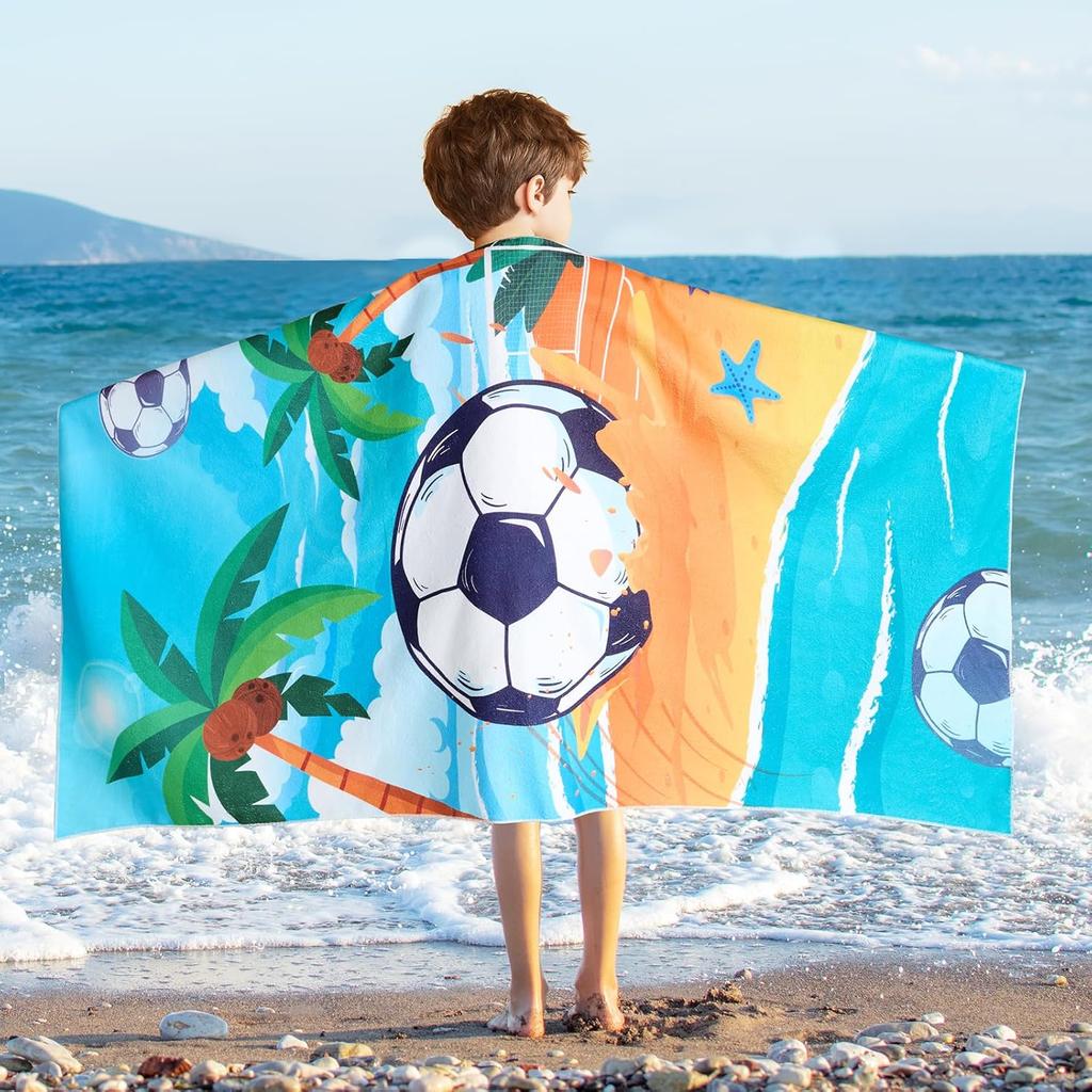 Kids Beach Towel for Boys Shark Sand Free Swim Towels Pool Beach Towel Quick Dry Absorbent Super Soft Beach Blanket Camping