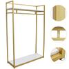 Freestanding 180cm Gold Metal Garment Rack – Clothing Display Stand for Store & Home Use